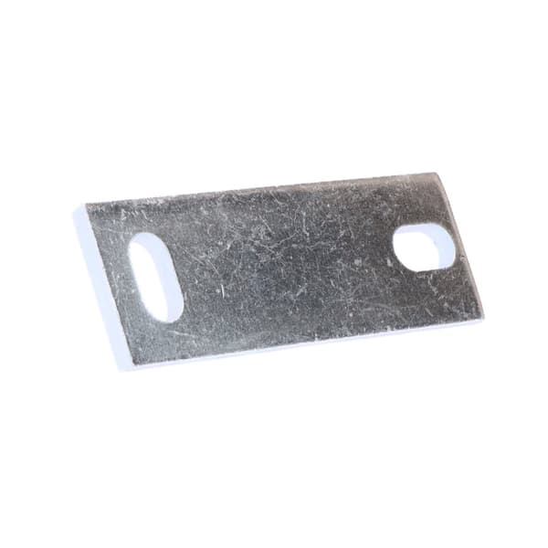 Monteringsplade med gevindmuffe GW1/2", indvendig gevind, aflang 12x4cm, 2 huller med en afstand på 9cm, galvaniseret stål (HDPE-kloaksystem)