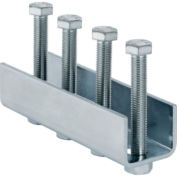 Monteringsbeslag til monteringsprofiler med et "C"-tværsnit, bredde 4,5 cm, højde 4 cm, længde 16 cm, galvaniseret stål (Pluvia)