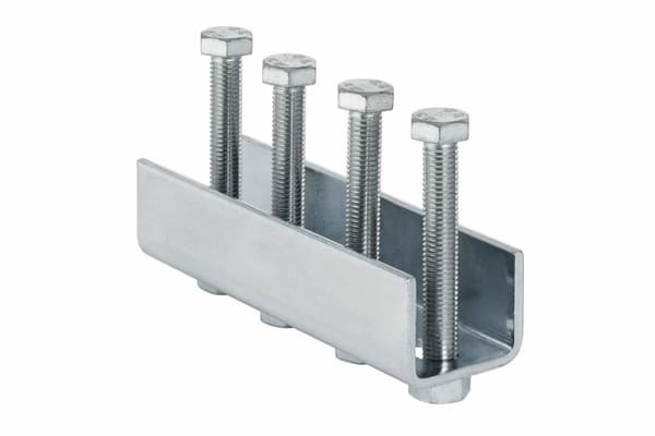 Monteringsbeslag til monteringsprofiler med et "C"-tværsnit, bredde 4,5 cm, højde 4 cm, længde 16 cm, galvaniseret stål (Pluvia)