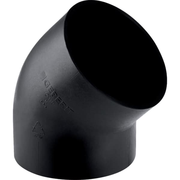 PEHD-bøjning 125/45, sort (HDPE-spildevand)