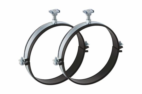 Rørholder 315 mm med elektrosvejset bånd, til montering på et fast punkt, galvaniseret stål (Pluvia)