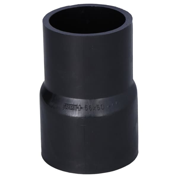 Reduktion (smaller) PEHD 56x50 asymmetrisk kort, sort (HDPE kloaksystem)