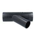 Miniatyrbillede 2 af 4: PEHD T-stykke 63x50/45 diagonal, sort (HDPE spildevand)