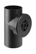 Miniatyrbillede 1 af 2: PEHD 75/90 graders lige renser med rundt inspektionshul, sort (HDPE kloaksystem)