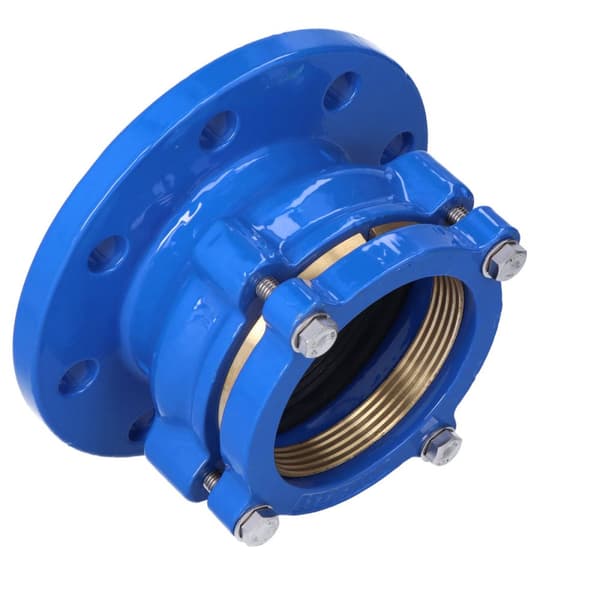 RK DN100 forbindelse, d110mm, PN16, rørflange, til vand og spildevand, til PE- og PVC-rør, EPDM-tætning, messingsikkerhedsring