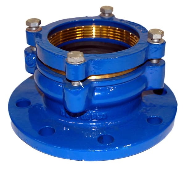 RK DN100 forbindelse, d110mm, PN16, rørflange, til vand og spildevand, til PE- og PVC-rør, EPDM-tætning, messingsikkerhedsring
