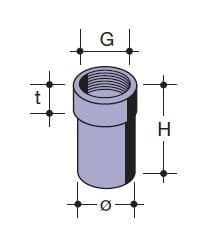 PEHD-stik 50x2,5"" GW indvendig gevind H=40cm S12,5, sort, QS (Quick Stream)