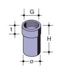 Miniatyrbillede 2 af 2: PEHD-stik 50x2,5"" GW indvendig gevind H=40cm S12,5, sort, QS (Quick Stream)
