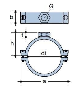 Stålgreb 63x1/2" GW indvendig gevind, QS (Quick Stream)