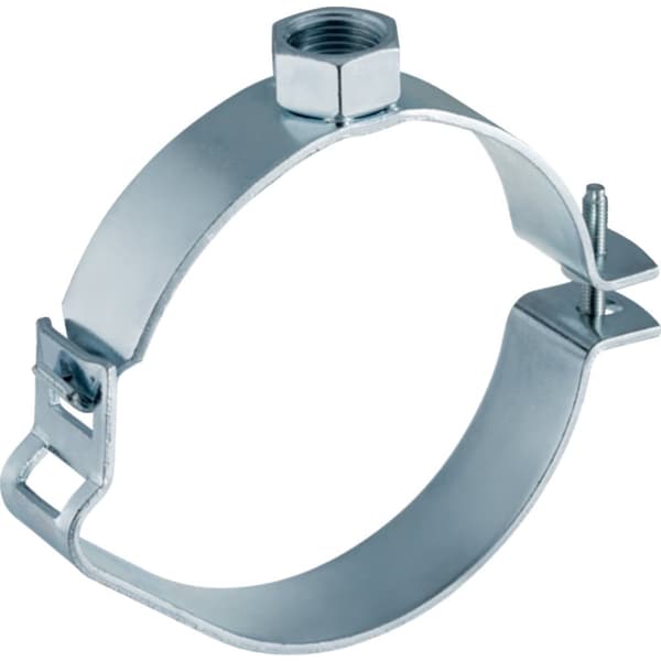 Justerbar rørholder med gevindmuffe 125xGW1/2", indvendig gevind, galvaniseret stål (HDPE spildevand)