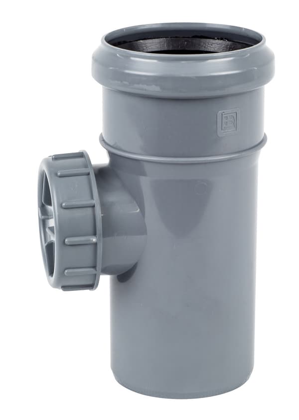 PP-HT 110 sanitetsrens, til internt spildevand, askefarvet, Online