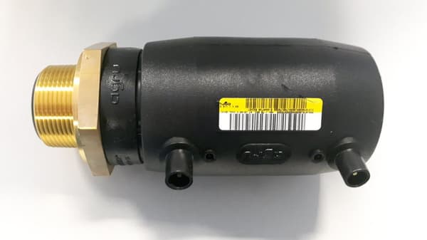 PE-messing overgangsmuffe GZ 63x2"" SDR11 SDR13.6 SDR17 elektrosvejsning, vandgas
