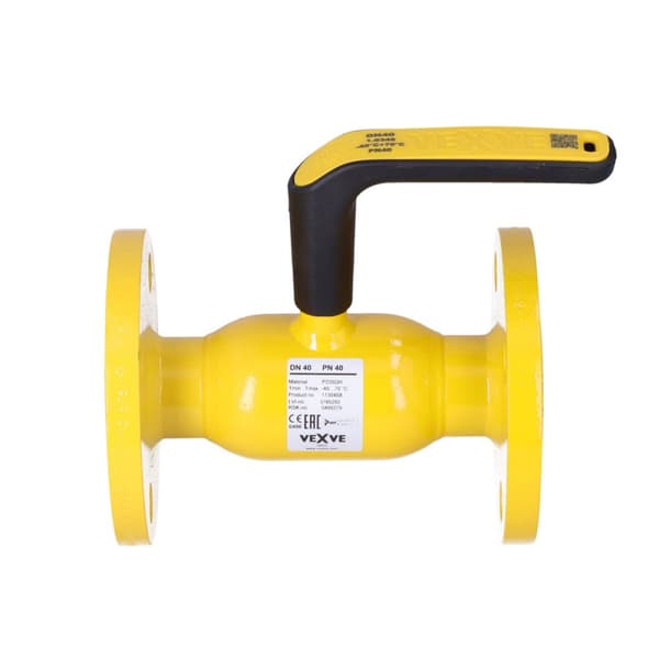 VEXVE X gaskugleventil, DN40 PN40 flange, reduceret passage