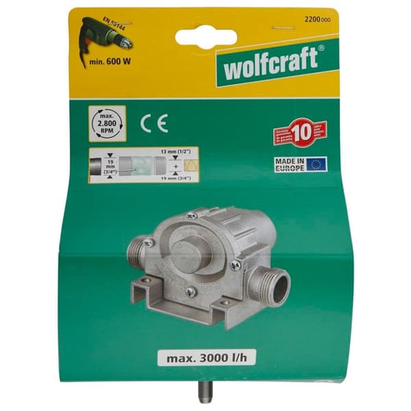 wolfcraft Borrdriven pump 3000 l/h S=8 mm 2200000