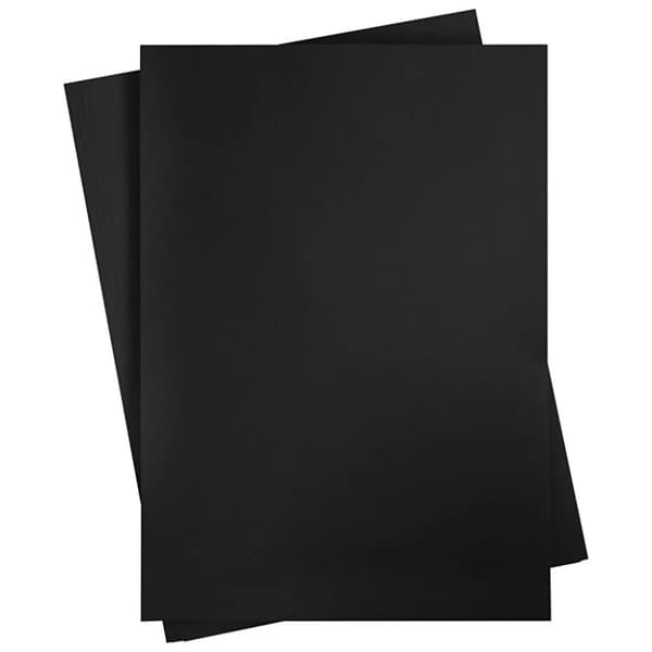 Reklamkartong - ca 50 x 70 cm - 270 g - Kolsvart - 10 ark
