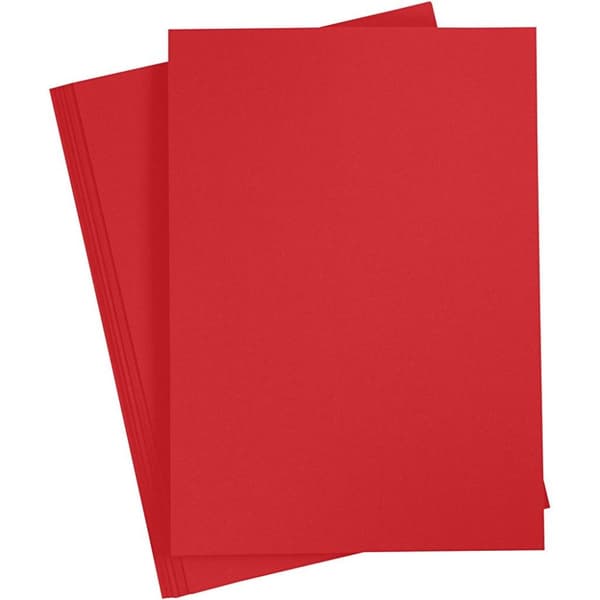 Färgad kartong - A2 - 420 x 600 mm - 180 g - Julröd - 100 ark