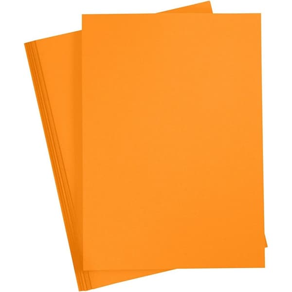 Färgad kartong - A2 - 420 x 600 mm - 180 g - Mandarin - 100 ark