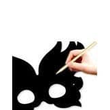 3 Festival Cardboard Scratch Flat Masks - Svart