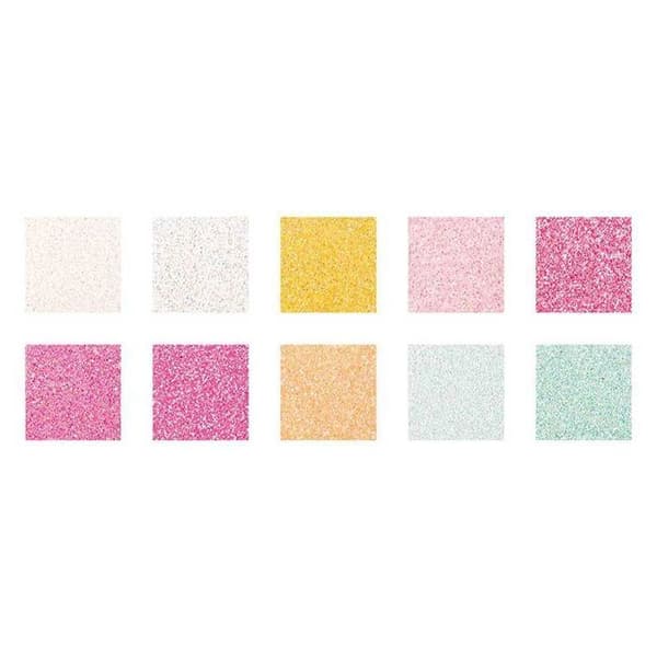 Sortiment av glitterpapper - Rico Design - Candy Mix - 10 ark - 180 g/m² - Neon