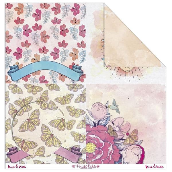 Frida Kahlo kreativt papper - blommor och fjärilar