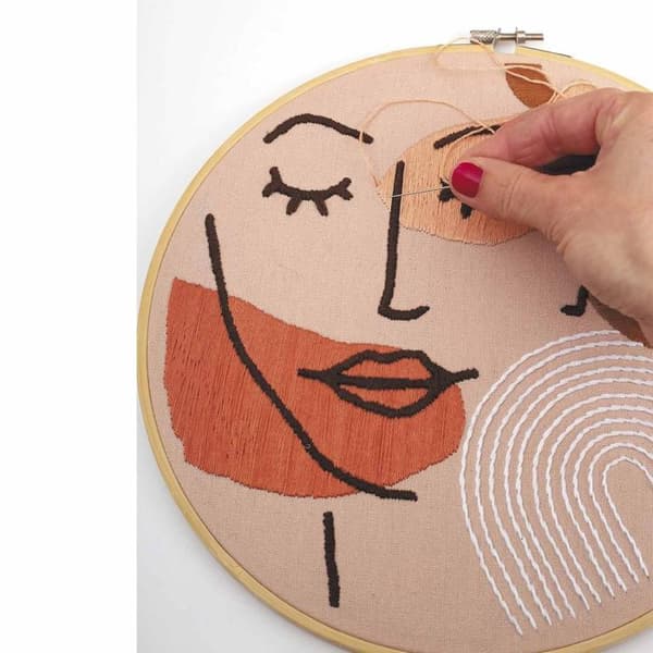 Kit för dekorativ broderi ansikte linjearbete