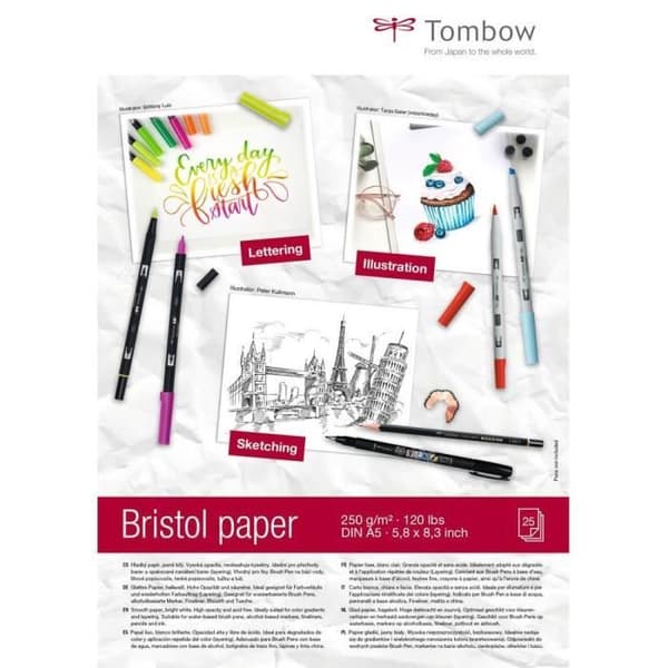 Ritblock - TOMBOW - A4 - 25 ark - Glättat papper - 250g/m²