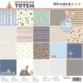 Miniatyrbild 1 av 4: 40 ark scrapbookingpapper 30,5 x 30,5 - Totempapperssortiment - Totempappersblock
