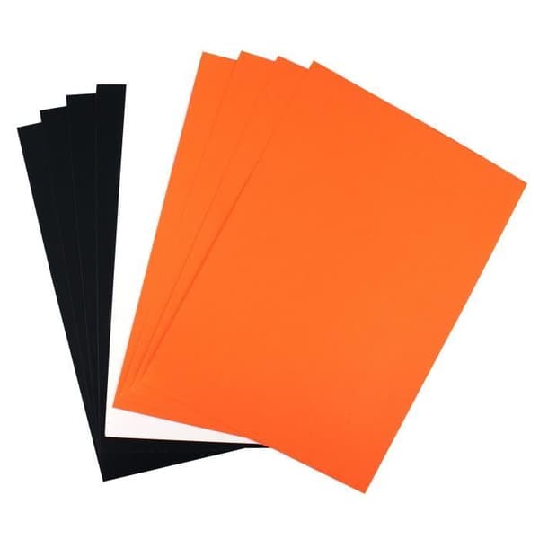 A4 pappersark 220 grs - MegaCrea DIY - svart, orange, vit