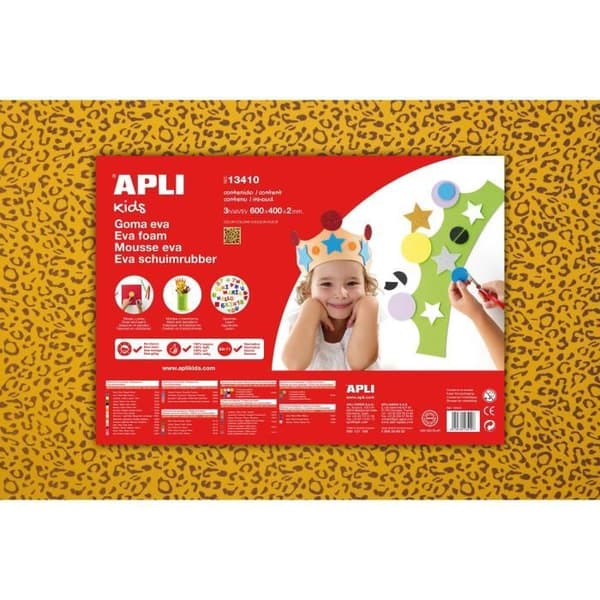 APLI Pouch 1 ark skumgummi - Leopardtryck