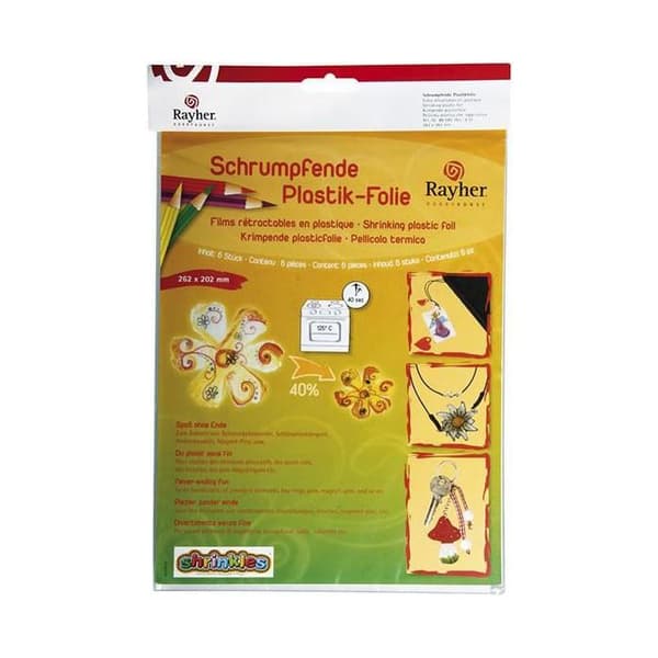 Plastkrympfilm - Rayher - Frostad effekt - 6 ark - 262x202 mm - Kreativ för barn