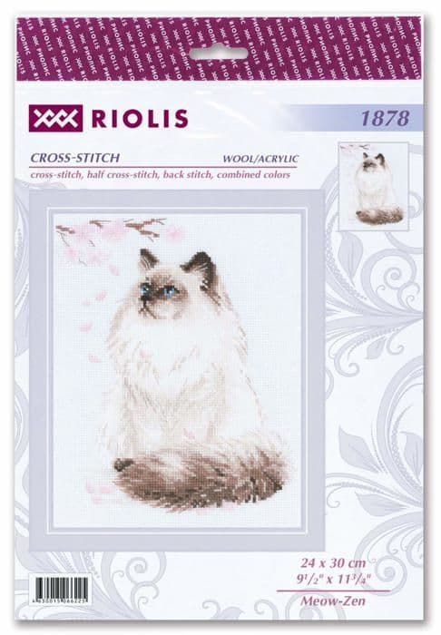 Riolis kreativa papperskit - 1878 - Korsstygnskit - Meow-Zen