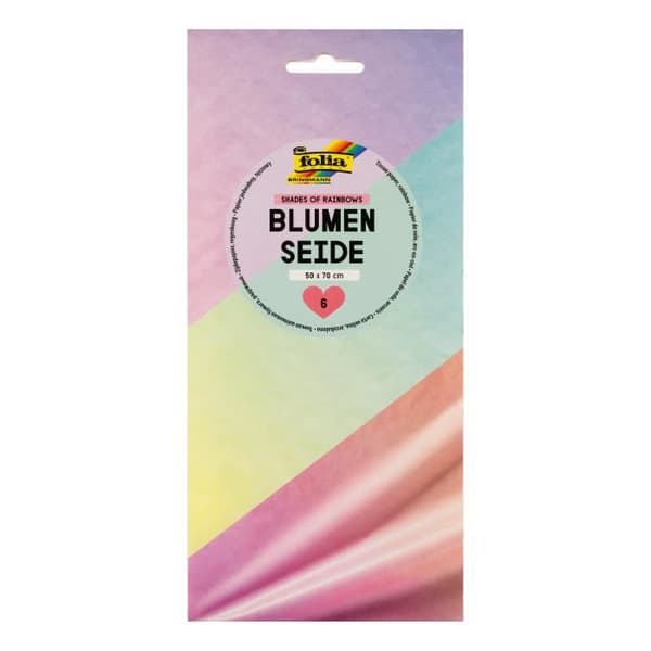 Sortiment av mjukpapper - FOLIA - Shades of Rainbow - 6 ark - 70x50cm - 20g/m²