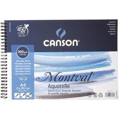 Album Aquarelle - Canson - Montval - 12 Ark - 21x29,7 cm - 300 g