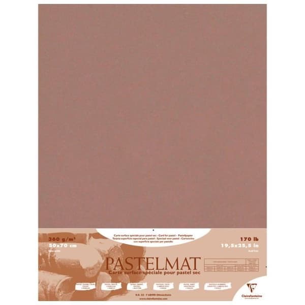 Ritpapper - CLAIREFONTAINE - Pastellmatta 360g - 50x70 - Brun - Förpackning om 5F