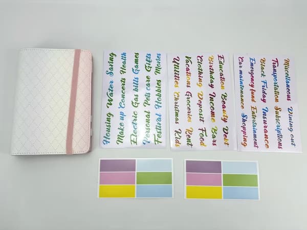 INF A6 PU-läderpärm Budgetplanerare - Gradient Rosa Lila Grön