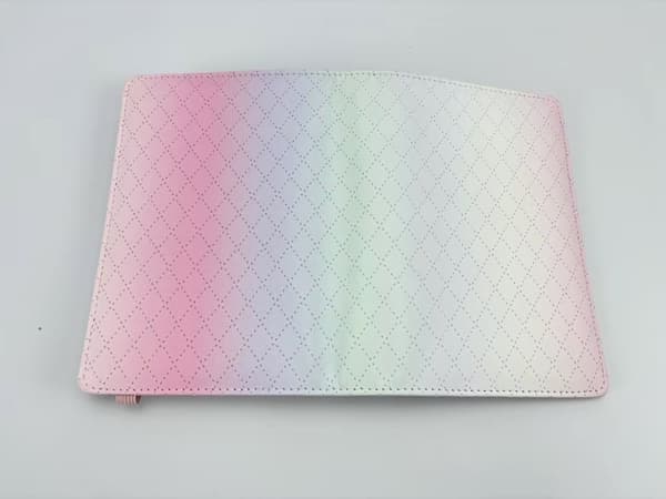 INF A6 PU-läderpärm Budgetplanerare - Gradient Rosa Lila Grön