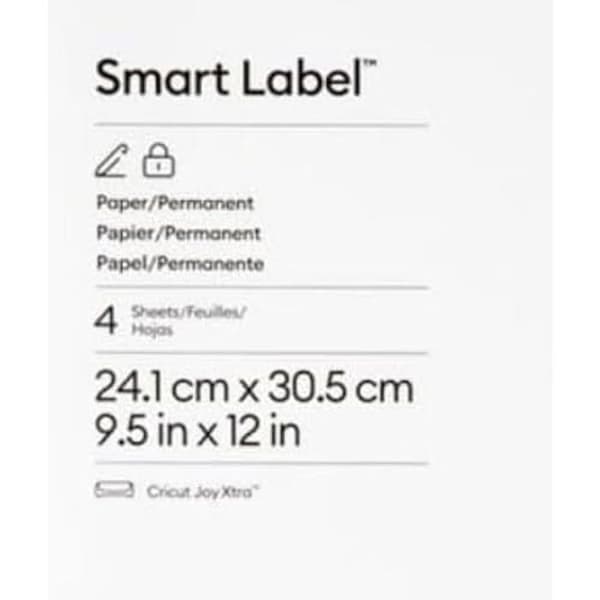 Smart Label™-papper - CRICUT - Joy Xtra™ - Permanent - 4 ark - 24,1 cm x 30,5 cm