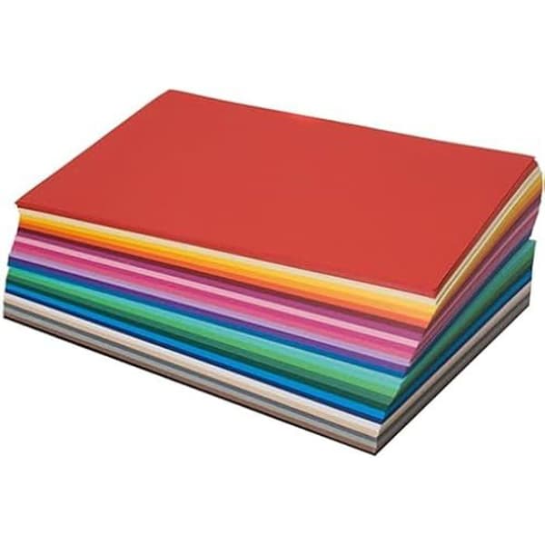 Papper med kartong - FOLIA - Paket med 100 ark - 130 g/m² - Blandade i 25 färger - A4 för hobbyverksamhet