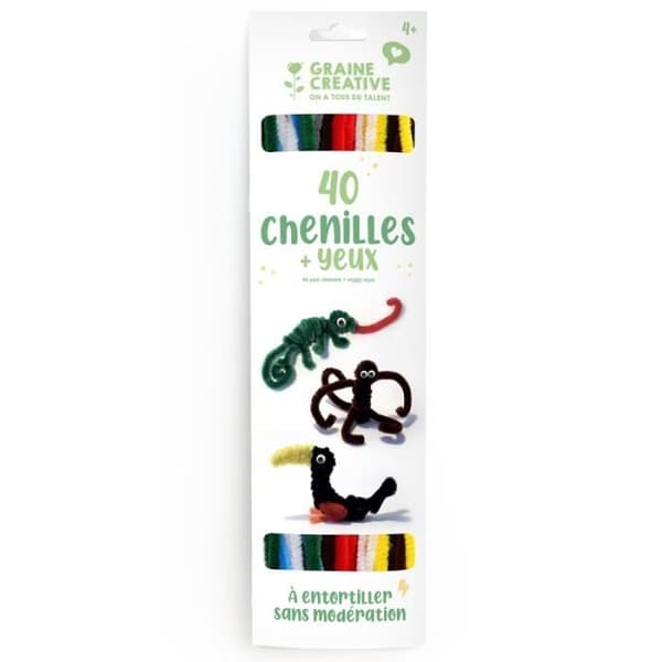 Kreativt kit för barn - Chenille-garn - Grundfärger