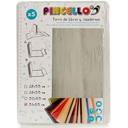 Pincello självhäftande omslagspapper 31 x 53 cm vitt papper 5 delar
