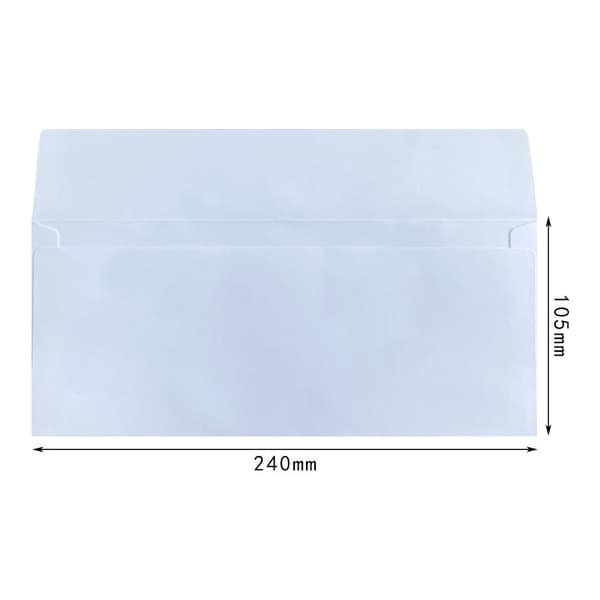 INF Valkoiset kuorittavat ja suljettavat kirjekuoret, 24x10,5 cm, 50 kpl