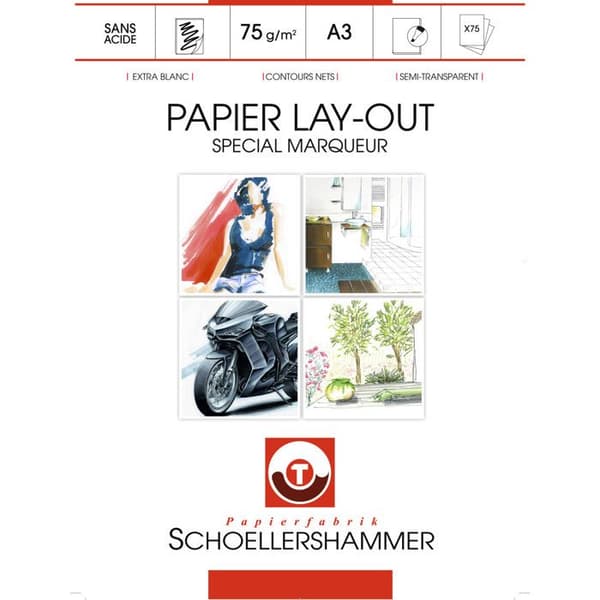 Pappersdyna - SCHOELLERSHAMMER - Manga konstpapper - A3 - 75 ark - 75g/m²