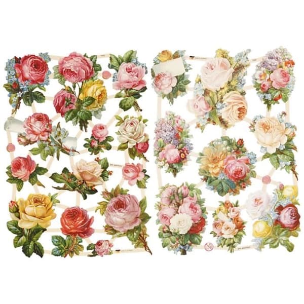 Die Cut Vintage - Rosor - 2 ark