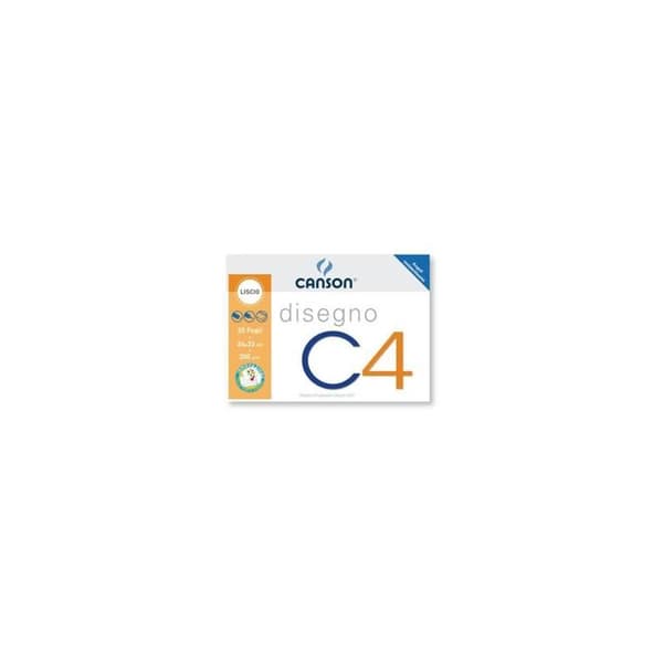 Canson - 90041/100500450 - Teckning x4 - Slätt ritpapper, 24 x 33 cm, 200 g/m², 20 ark - 530984