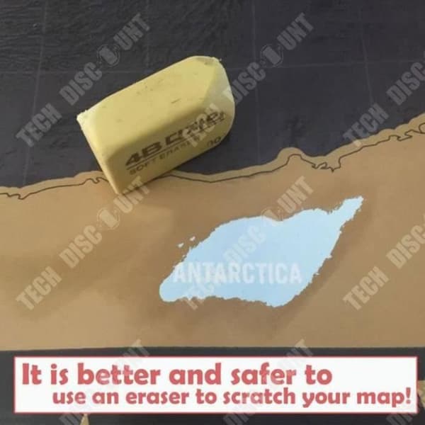 TD® Scratch Map/ Dekoration, Large Gold &amp; Black Scratch Map/ World Scratch Map Black