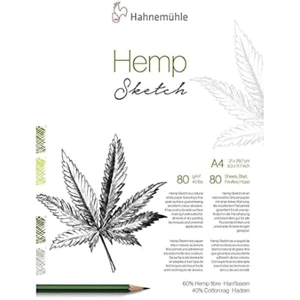 Skrivarblock - HAHNEMÜHLE - Hamp-skiss - 80 ark - 80gsm - Veganskt och hållbart papper