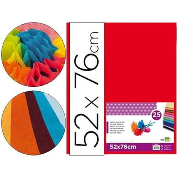 Sidenpapper - LIDERPAPEL - 922236 - 52x76cm - 18g/m2 - Förpackning med 25 st Orange