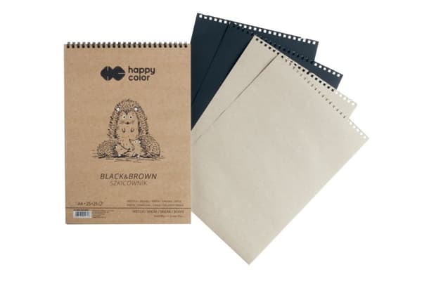 Happy Color Black&Brown A4 Spiral Sketchbook 50 ark 80gsm