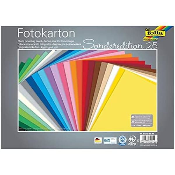 Mosaik av Fotopapper - FOLIA - 6125/25 - 25 Assorterade Ark - 300 g/m² - 25 x 35 cm