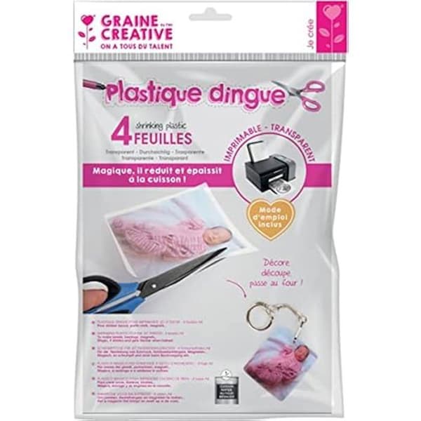 Plastisk folie - GRAINE CREATIVE - A4 - Transparent - 4 Ark - Skrivbar